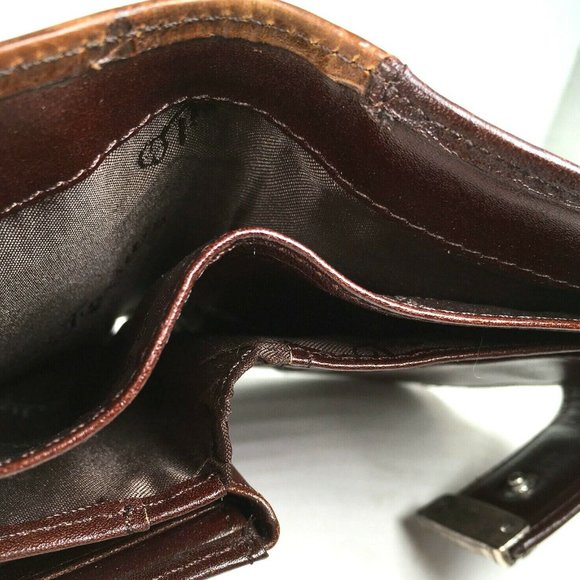 Fossil Vintage Brown Leather Reptile Print Wallet - Picture 5 of 12